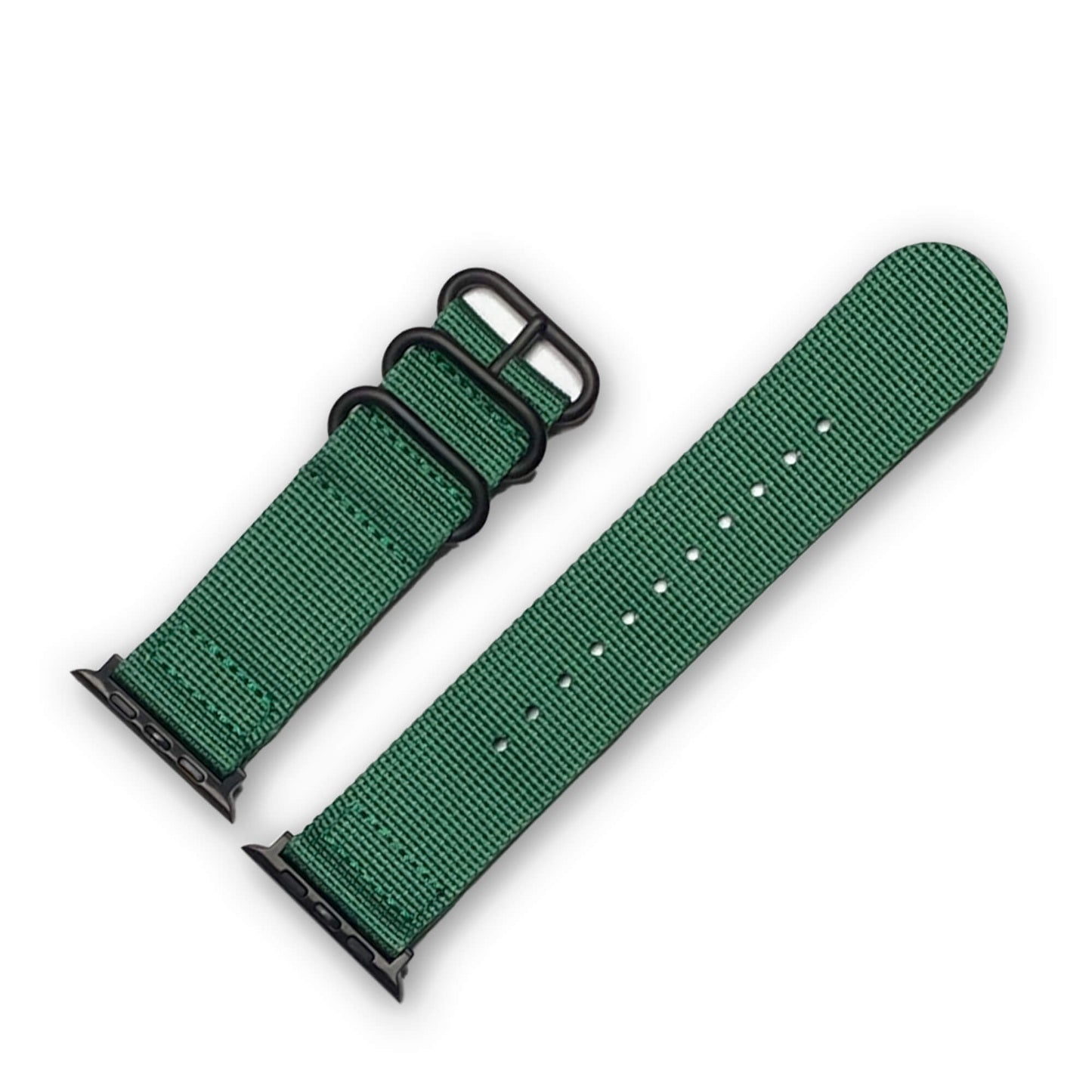 Grass Green Two Piece Ballistic Nylon Watch Band | Compatible with Apple Watch | PVD Hardware