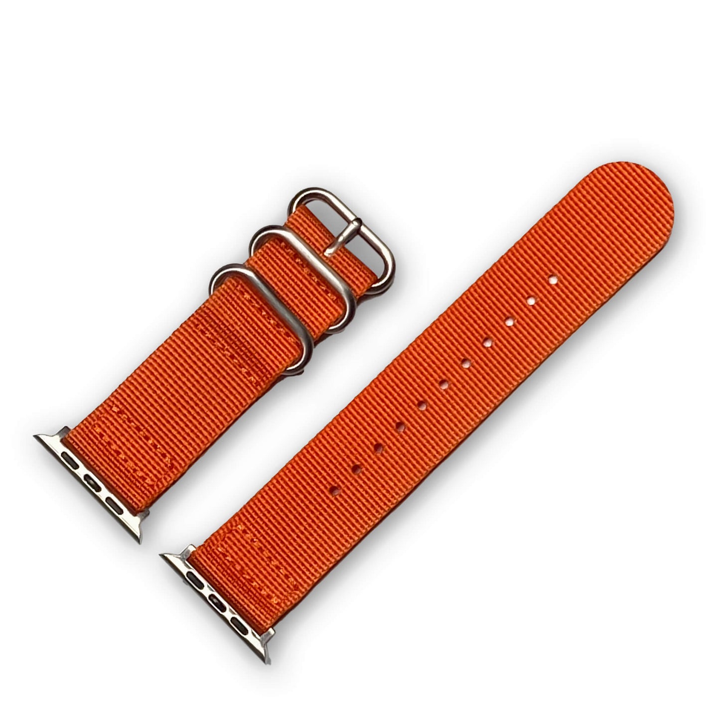 Inmate Two Piece Ballistic Nylon Watch Band | Compatible with Apple Watch | Silver Hardware