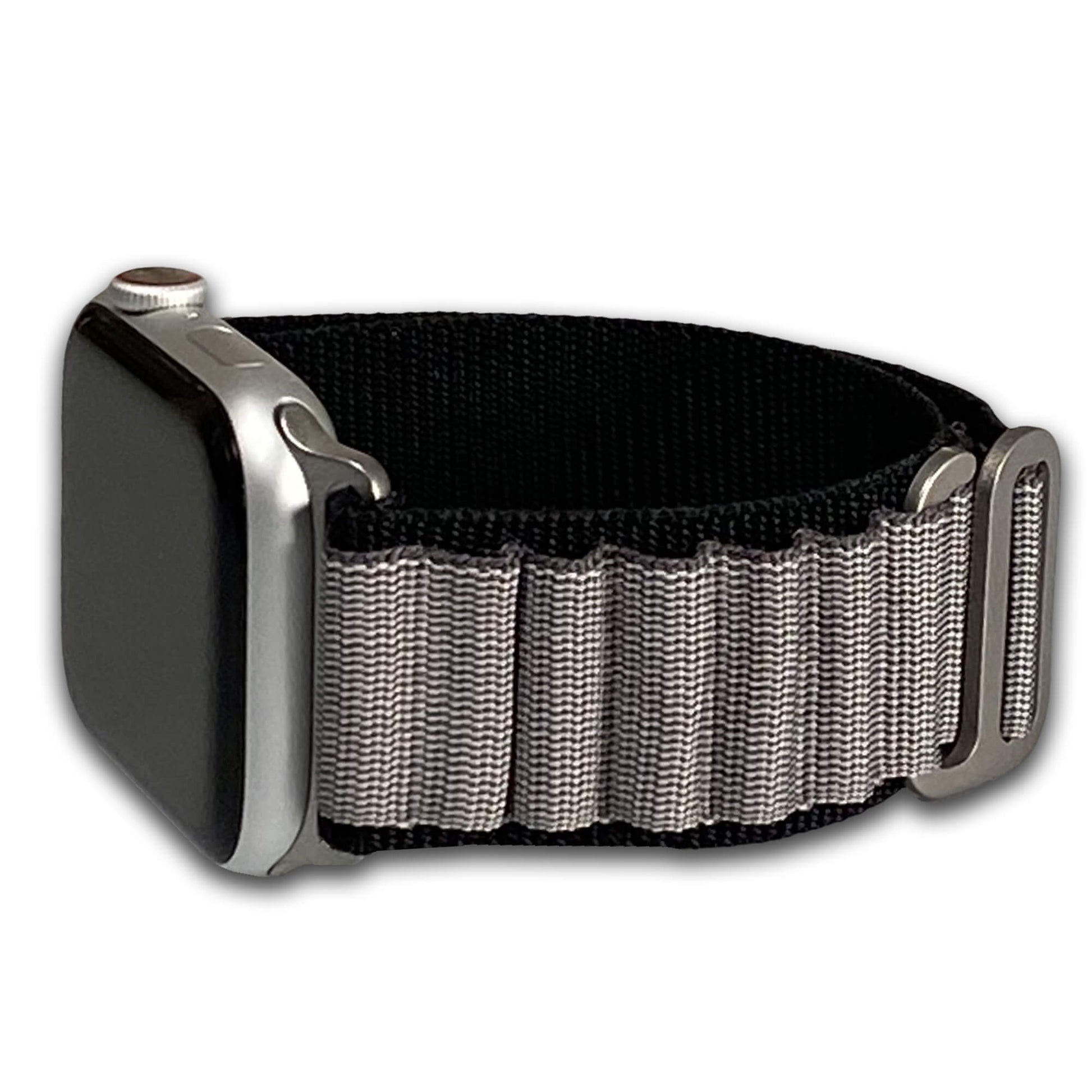 Black-Grey Alpine Loop Nylon Watch Band Compatible with Apple Watch