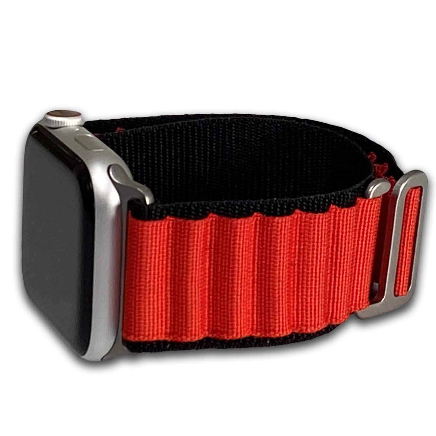 Black-Red Alpine Loop Nylon Watch Band Compatible with Apple Watch