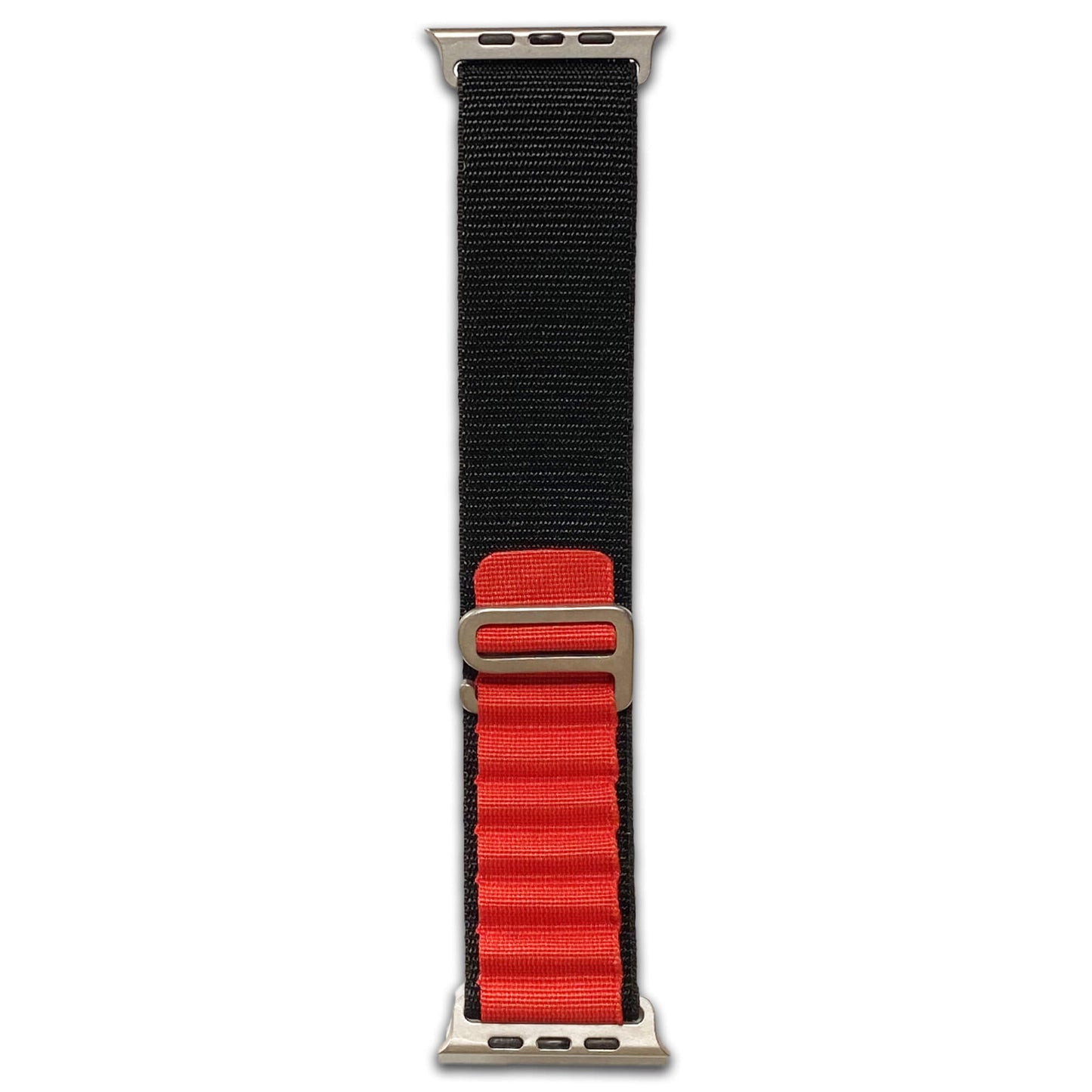 Black-Red Alpine Loop Nylon Watch Band Compatible with Apple Watch