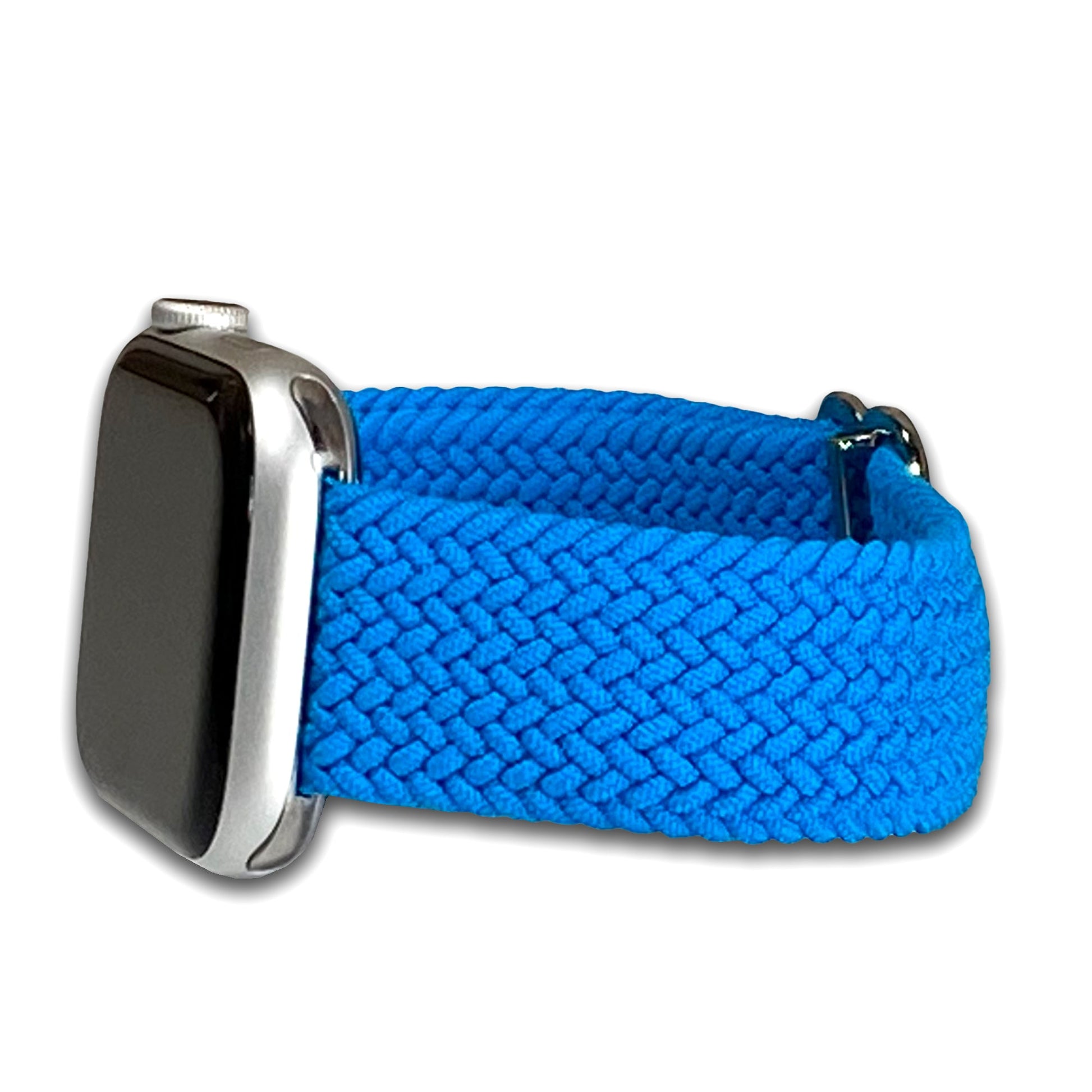Bright Blue Braided Weave Nylon Watch Band Compatible with Apple Watch