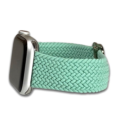 Light Green Braided Weave Nylon Watch Band Compatible with Apple Watch