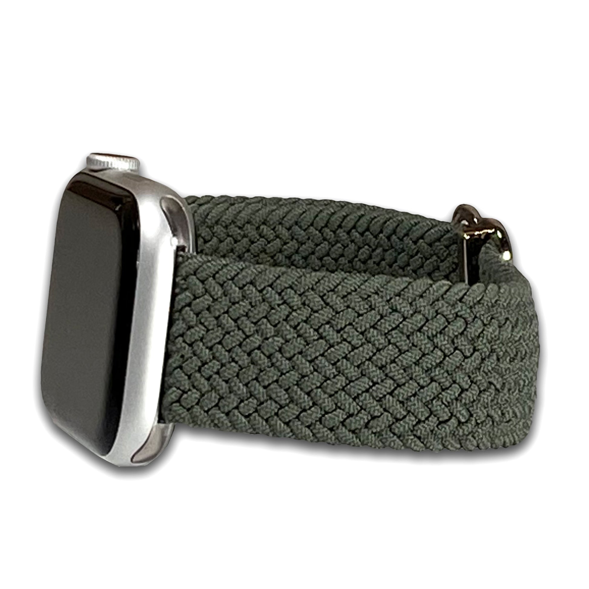 Olive Green Braided Weave Nylon Watch Band Compatible with Apple Watch