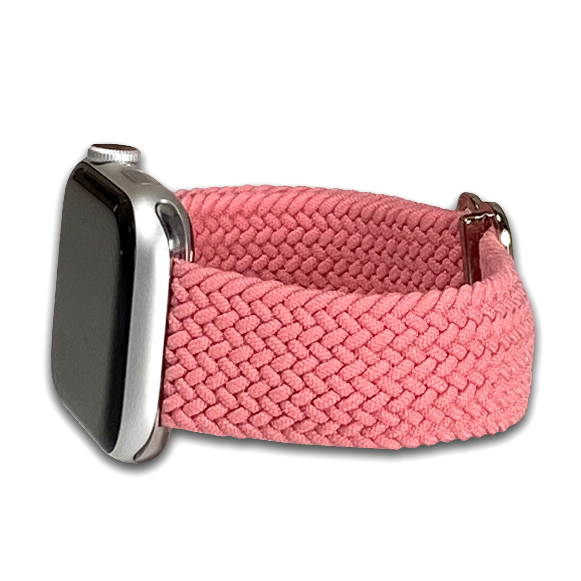 Pink Braided Weave Nylon Watch Band Compatible with Apple Watch