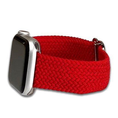 Red Braided Weave Nylon Watch Band Compatible with Apple Watch