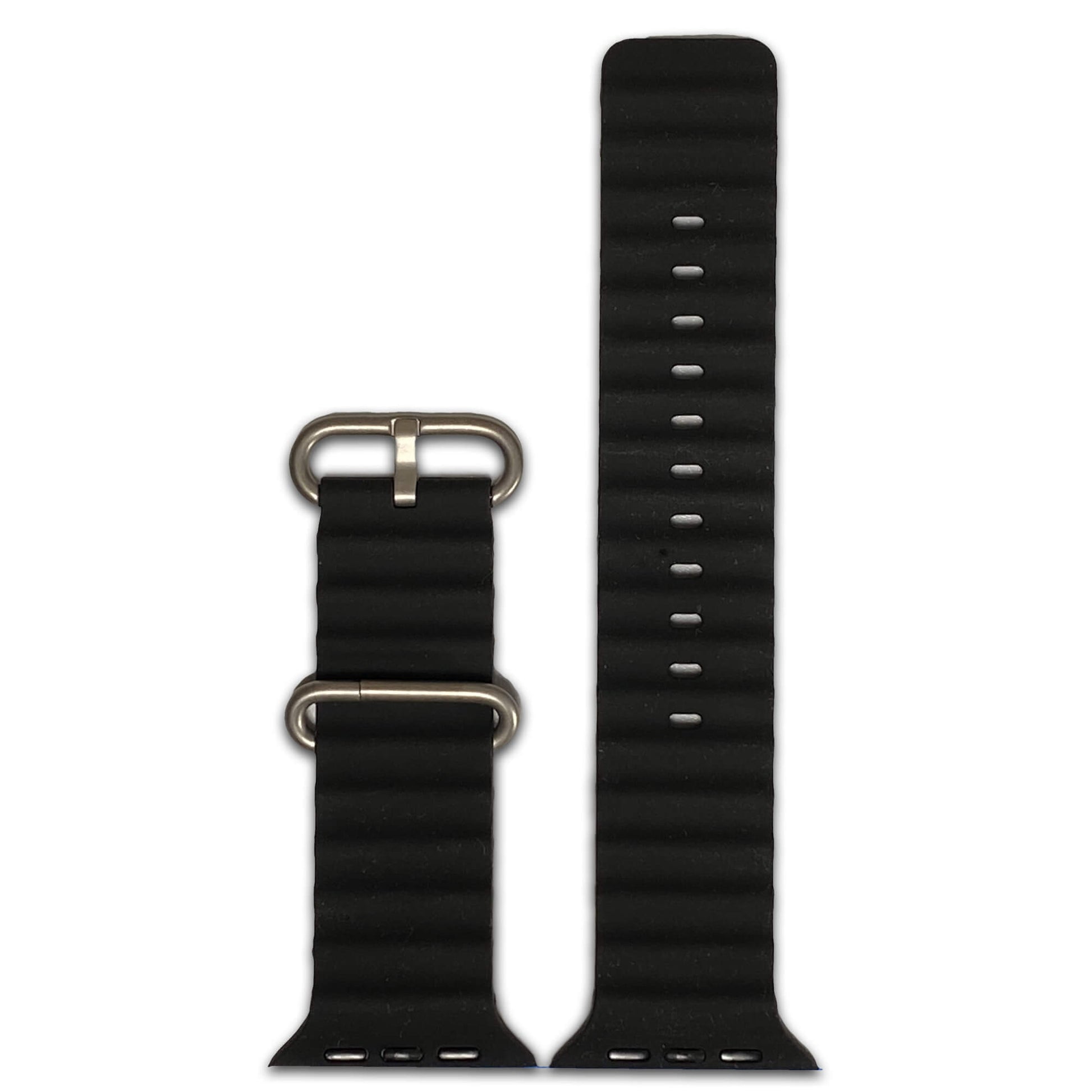 Black Ocean Style Silicone Apple Watch Band