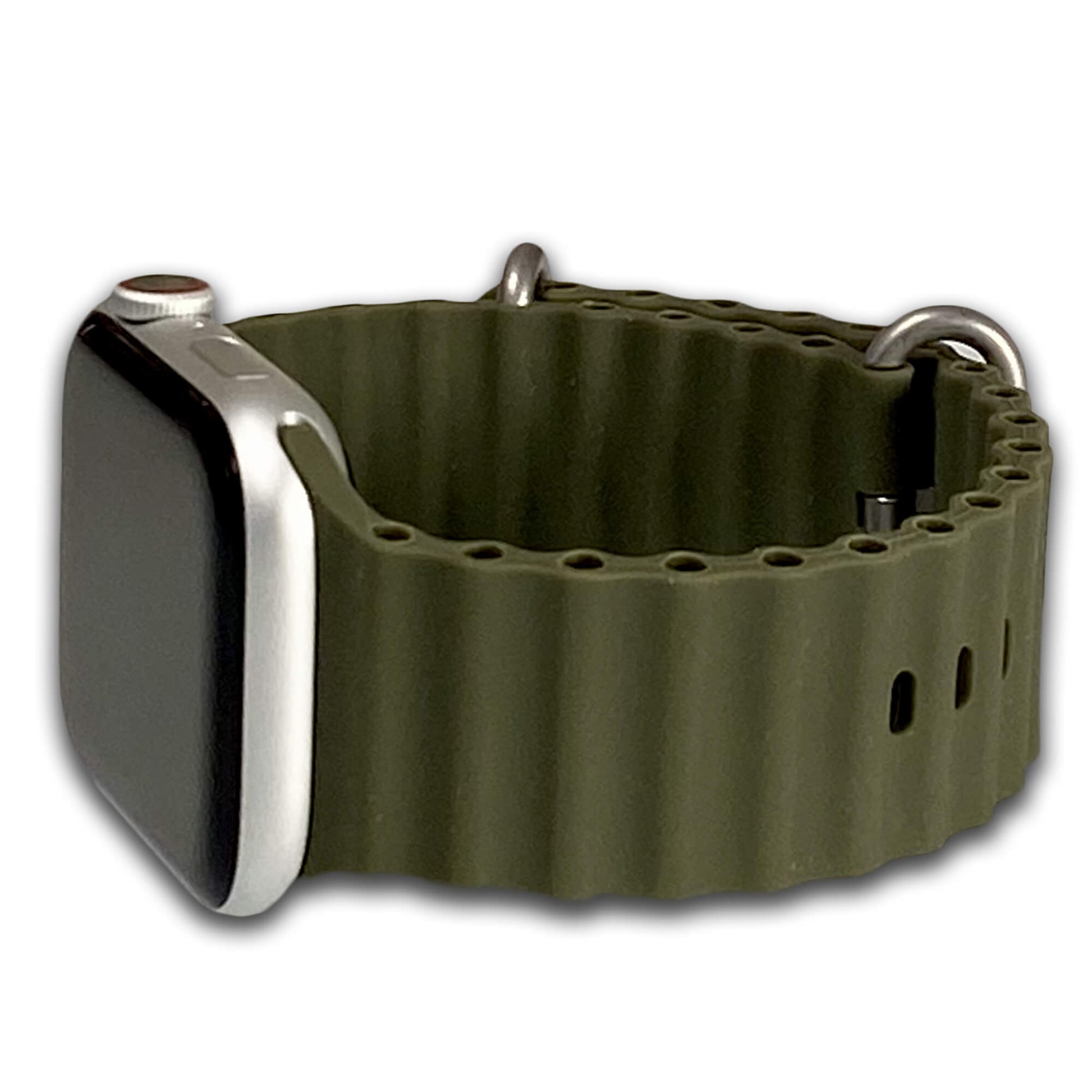Military Green Ocean Style Silicone Apple Watch Band