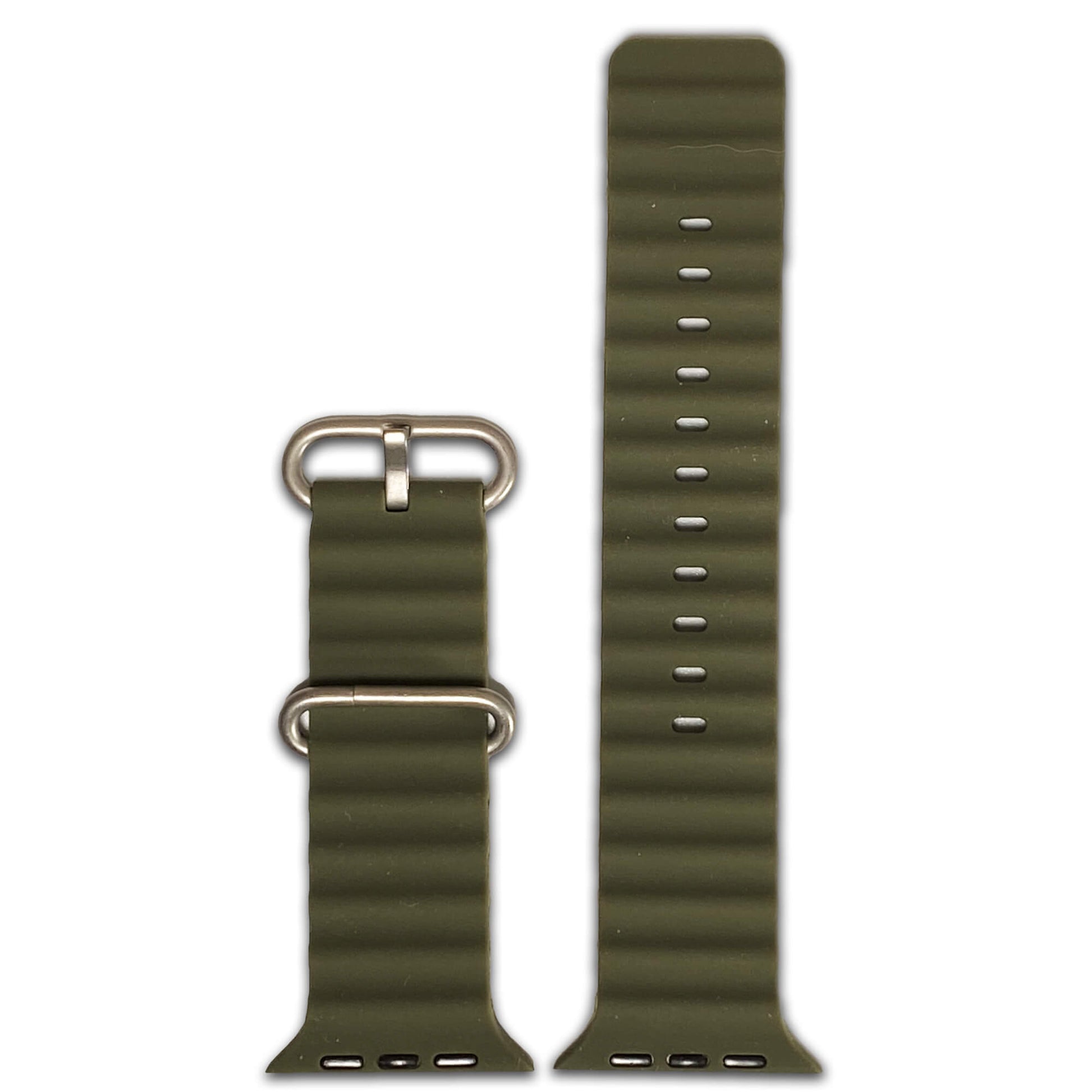 Military Green Ocean Style Silicone Apple Watch Band