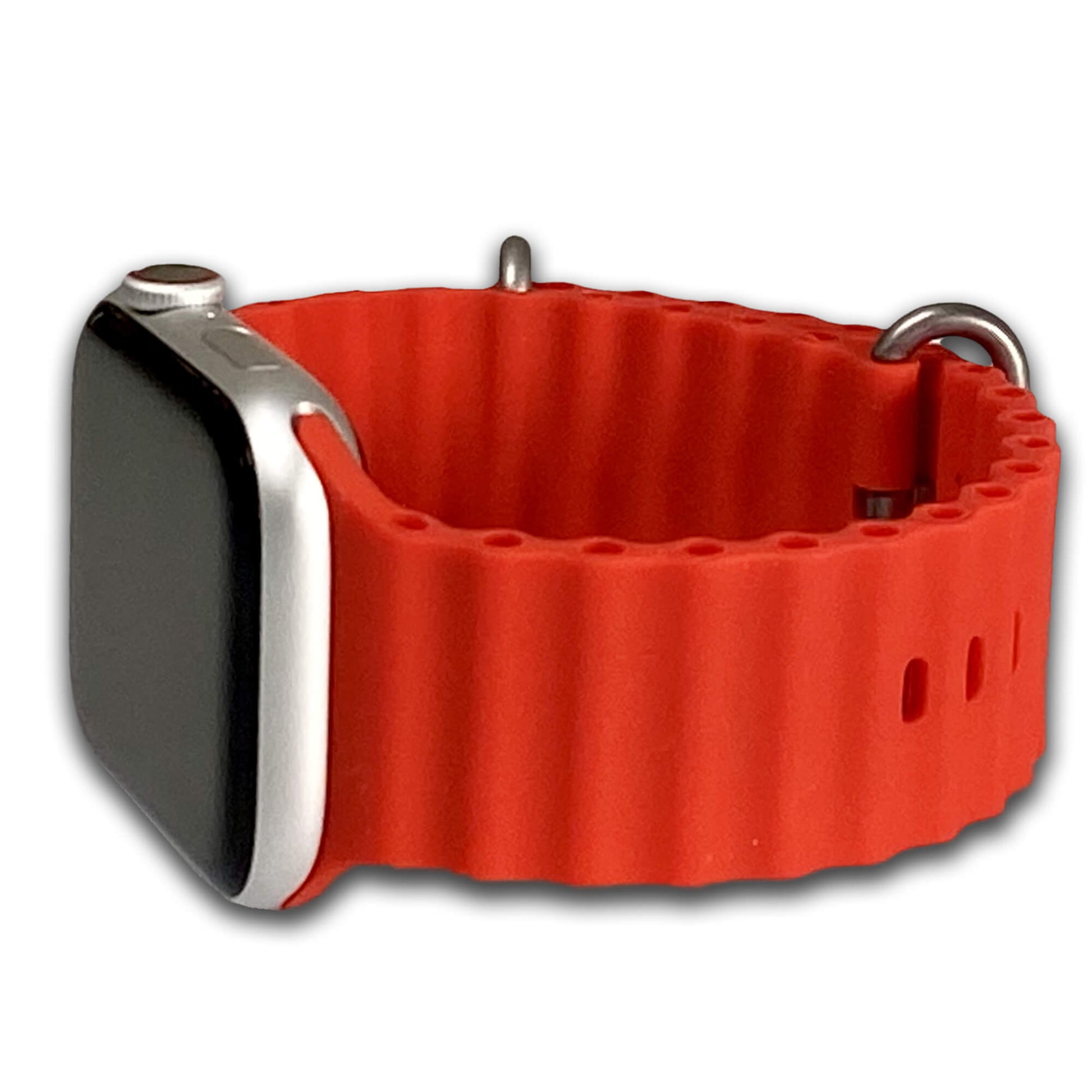 Red Ocean Style Silicone Apple Watch Band