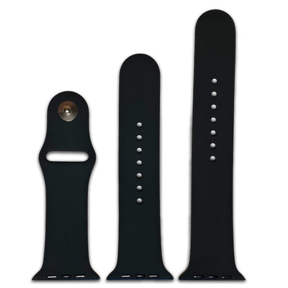 Black Two Piece Silicone Apple Watch Band