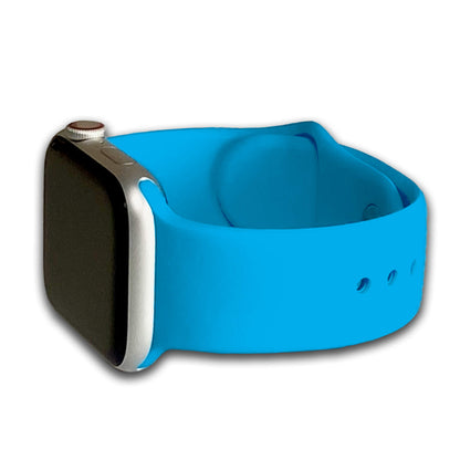Blue Two Piece Silicone Apple Watch Band