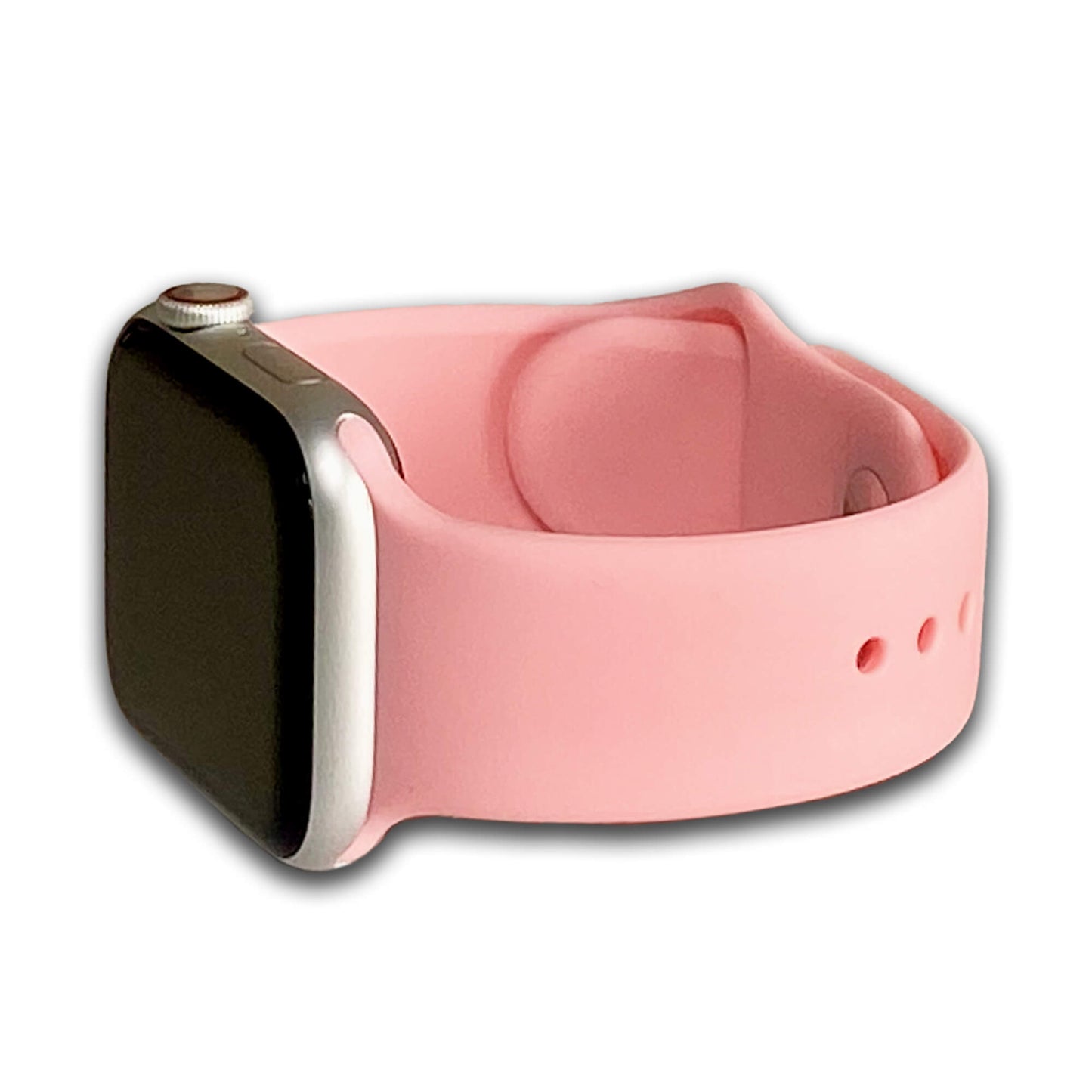 Bright Pink Two Piece Silicone Apple Watch Band