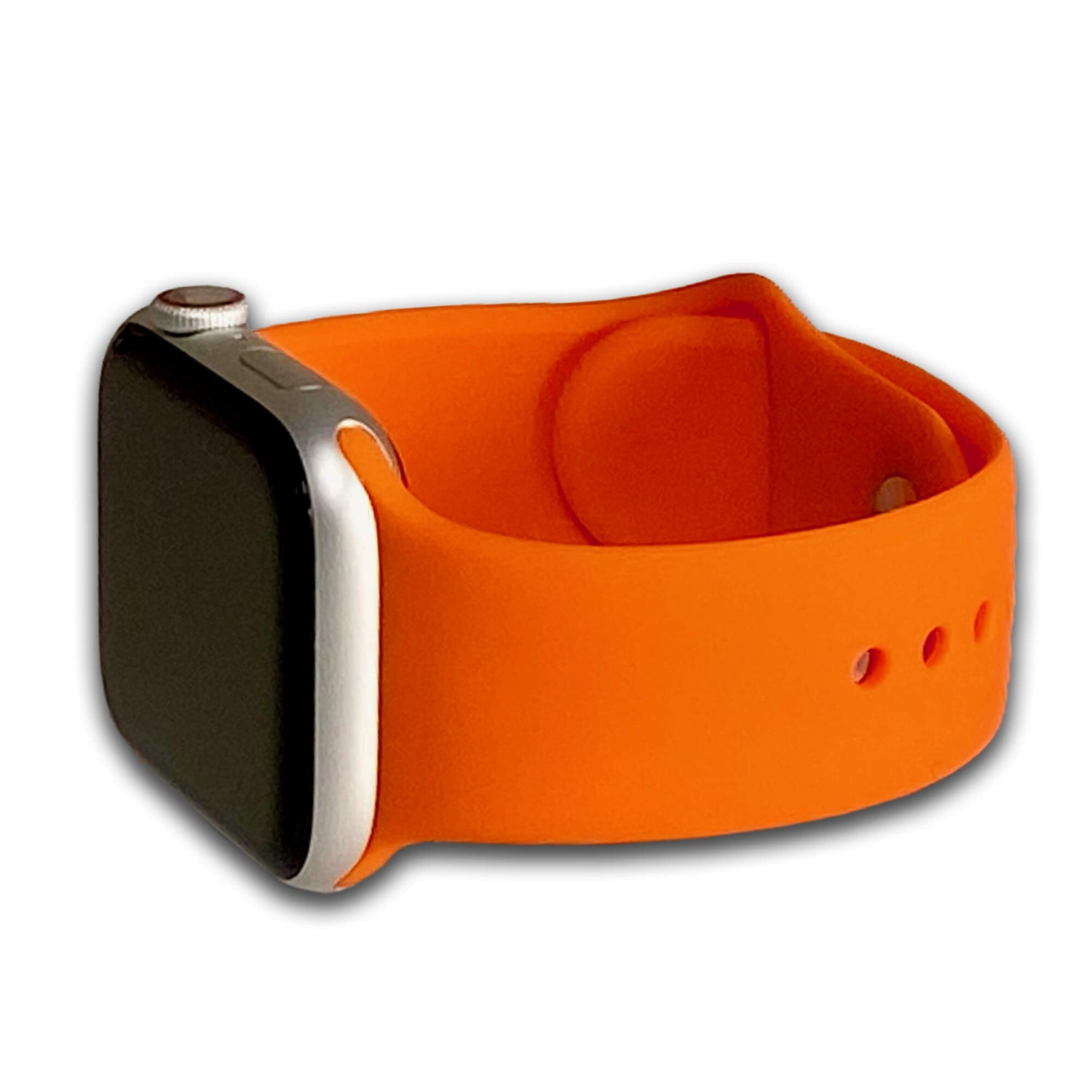 Orange Two Piece Silicone Apple Watch Band