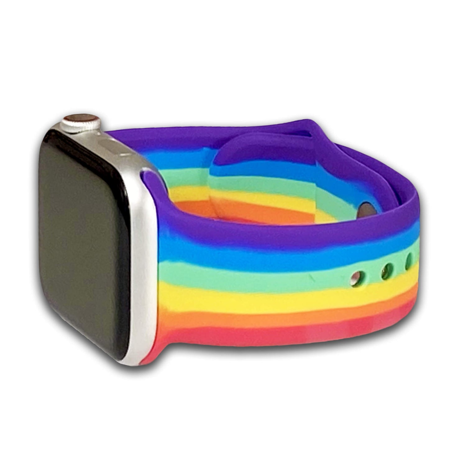 Rainbow Two Piece Silicone Apple Watch Band