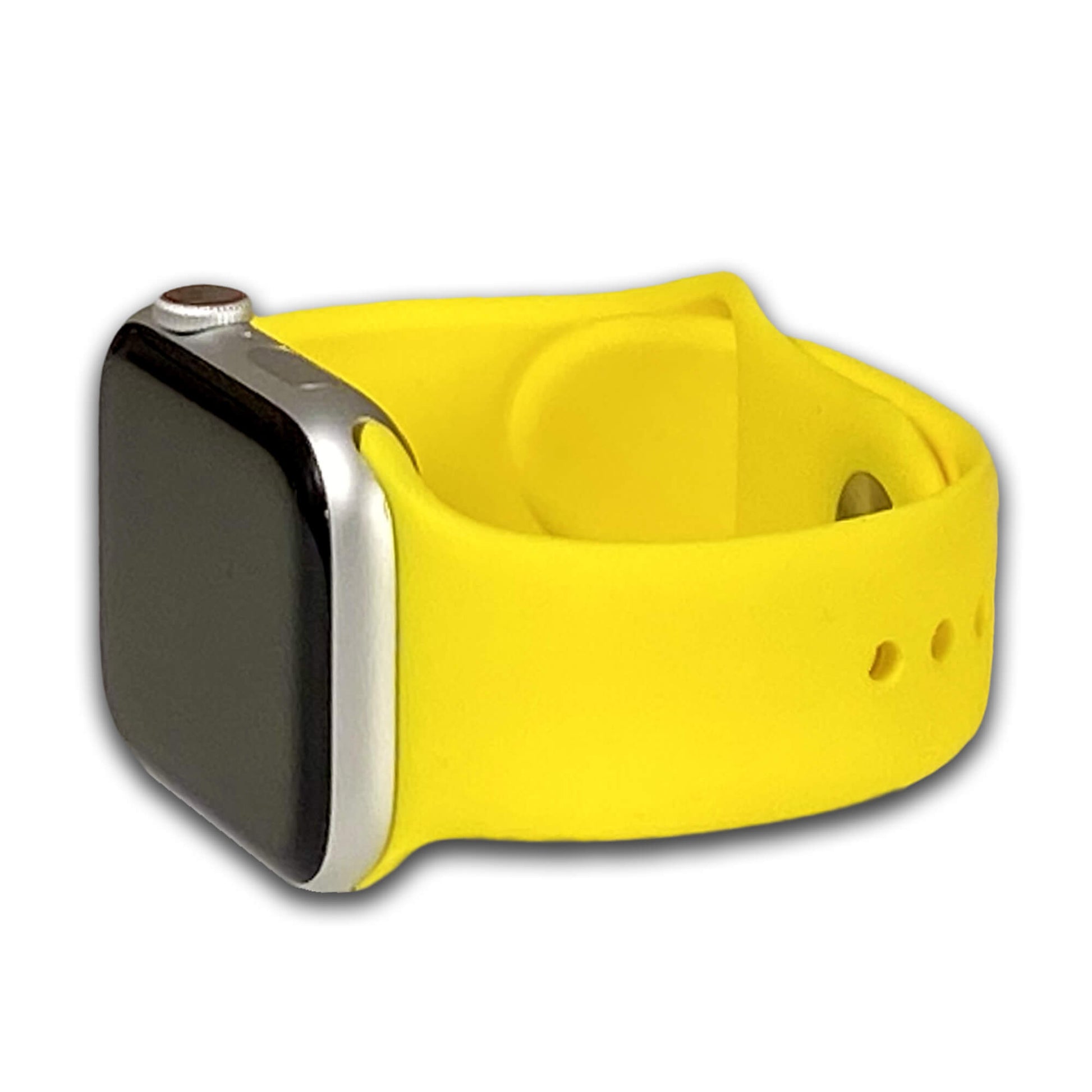 Yellow Two Piece Silicone Apple Watch Band
