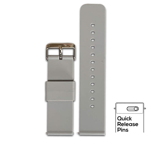 Grey Quick Release Two Piece Silicone Watch Band