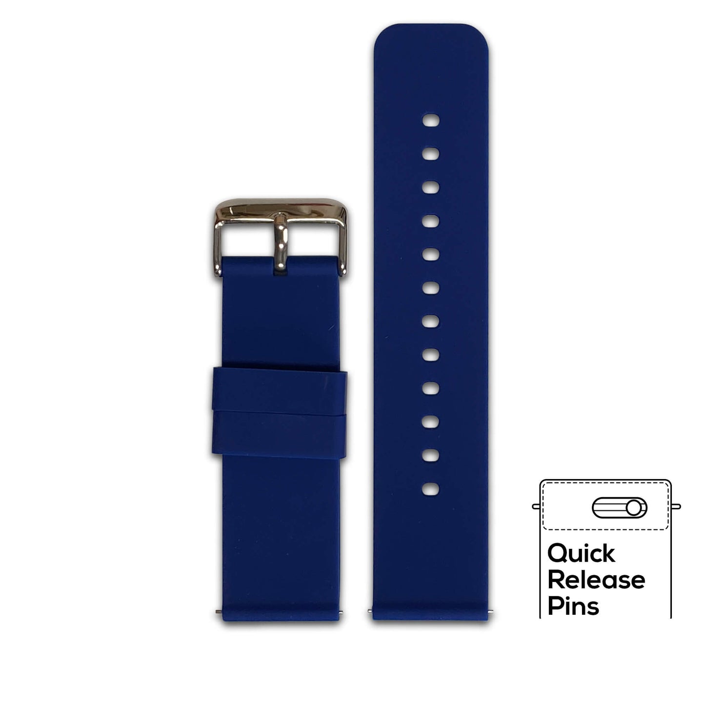 Navy Quick Release Two Piece Silicone Watch Band