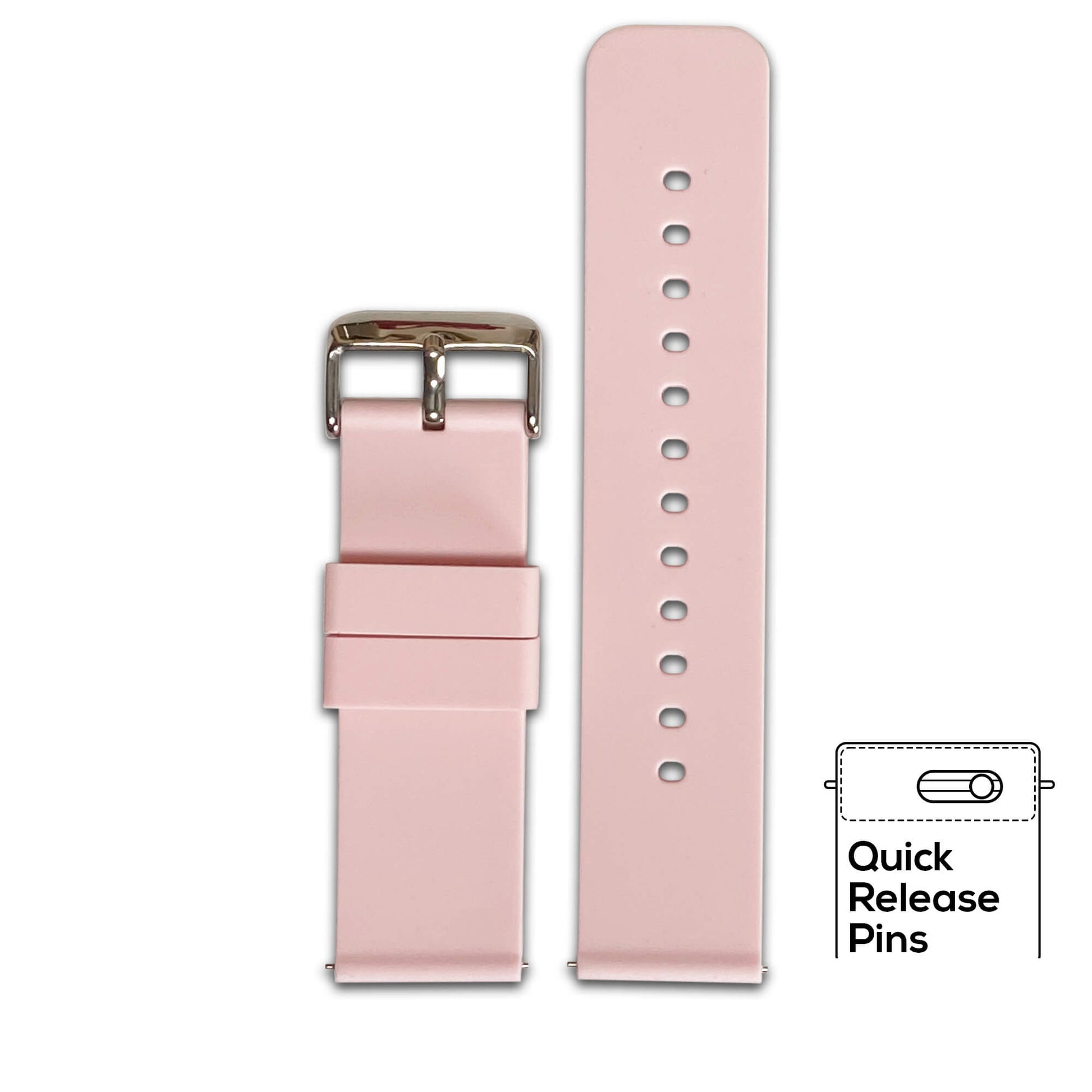 Pink Quick Release Two Piece Silicone Watch Band