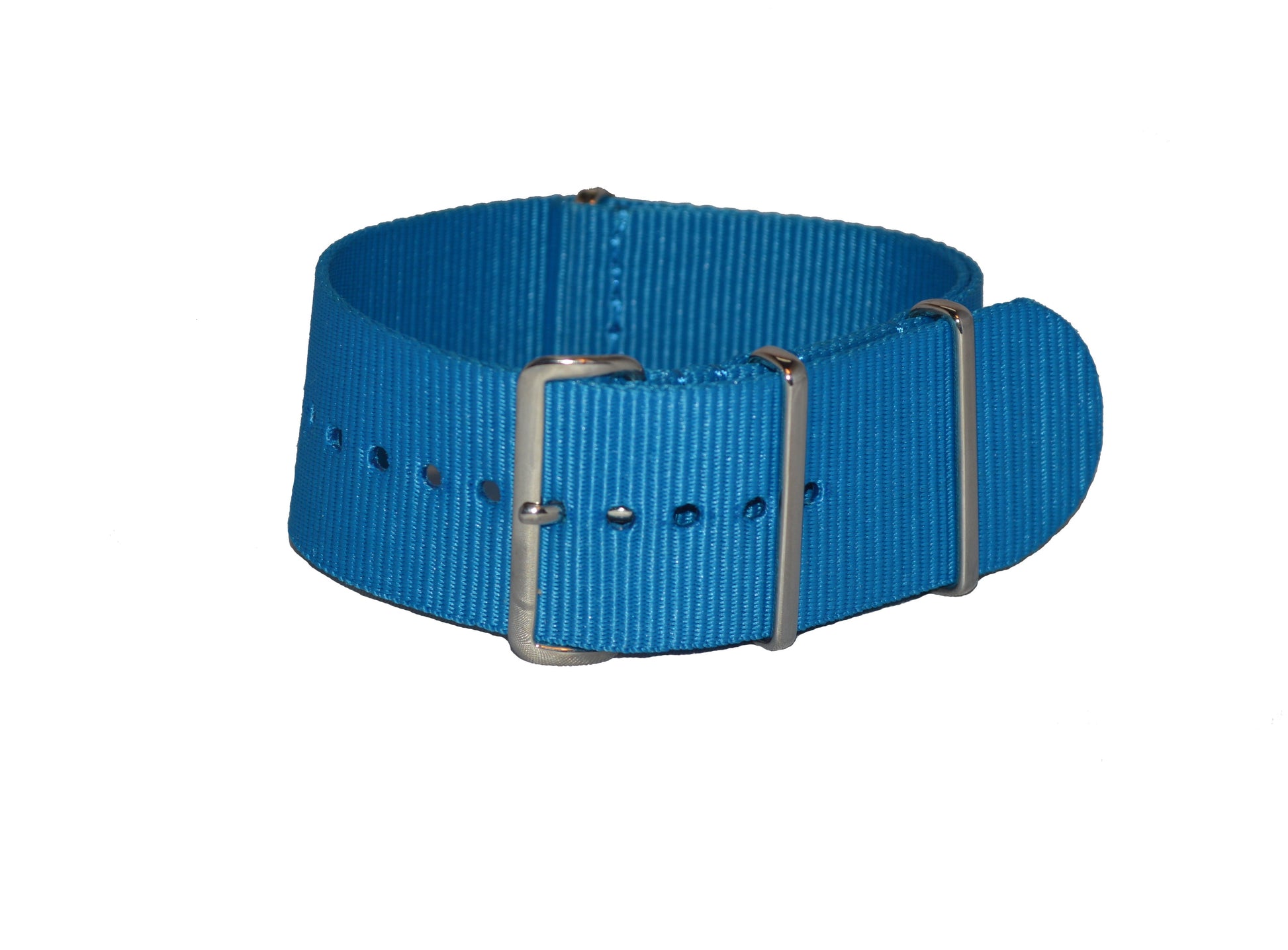 Aquarius Blue Ballistic Nylon Watch Strap w/ Polished Hardware
