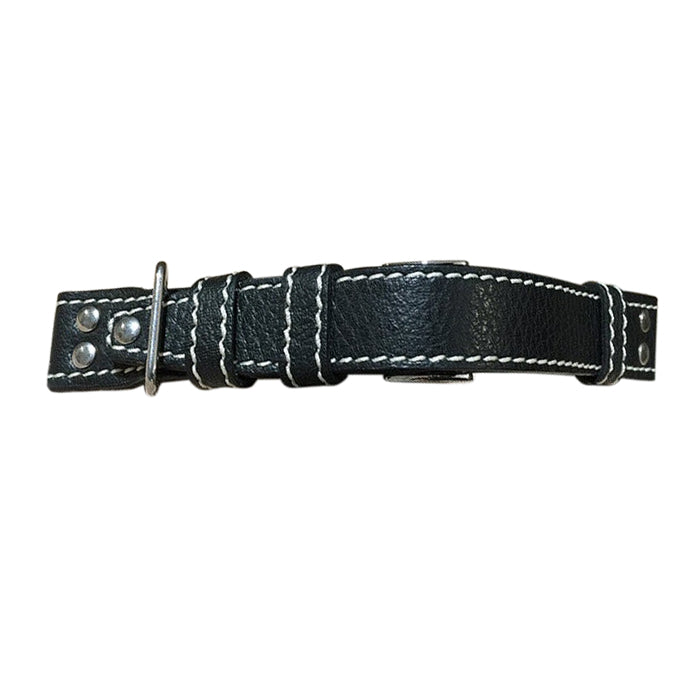 Aviator VI - Black Buffalo Leather Watch Strap w/ Polished Hardware + Rivets