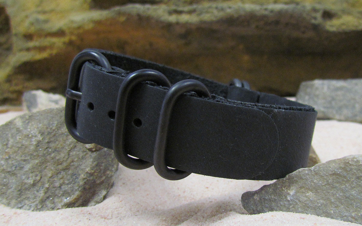 Black-Ops Z5™ Leather Watch Strap w/ PVD Hardware