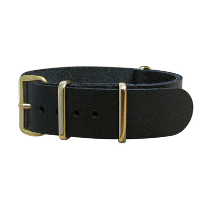 Black-Ops Leather Ballistic Watch Strap w/ Gold Hardware