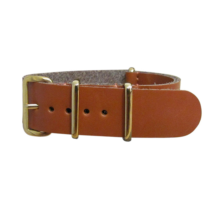 Holster Leather Watch Strap w/ Gold Hardware