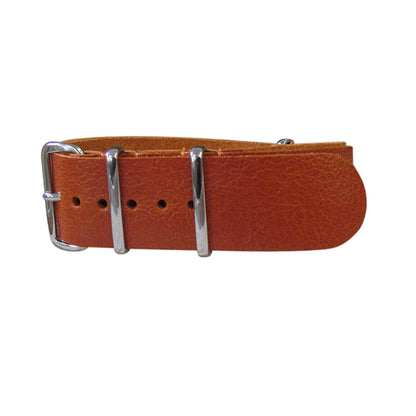 Longhorn Leather Watch Strap w/ Polished Hardware