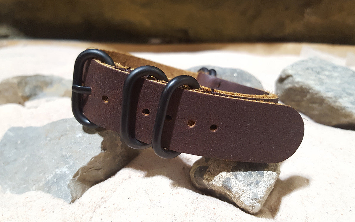 Outlaw Z5™ Leather Watch Strap w/ PVD Hardware 20mm