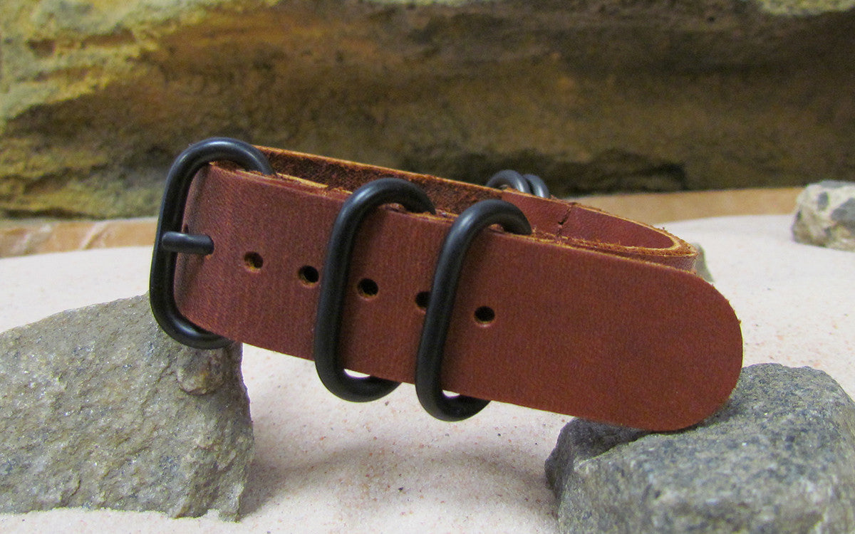 Rosette Z5™ Leather Watch Strap w/ PVD Hardware 18mm