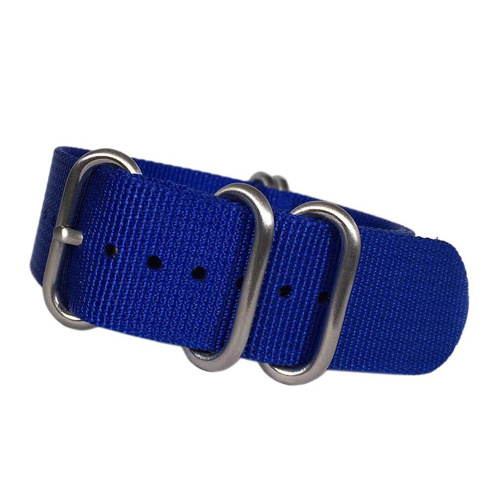 Traditional Blue Z5™ Ballistic Nylon Watch Strap w/ Brushed SS Hardware