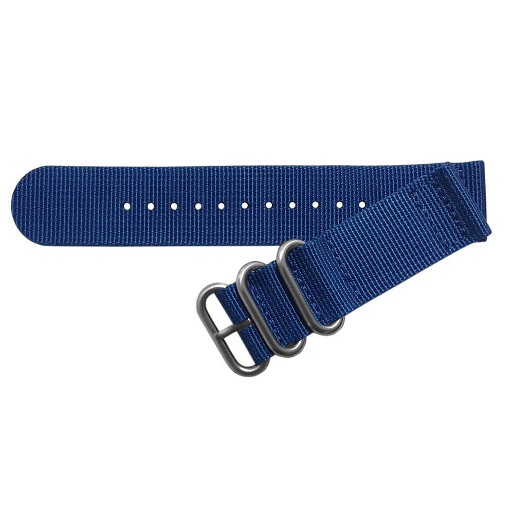 Traditional Blue Z3™ Two-Piece Ballistic Nylon Watch Strap w/ Brushed SS Hardware